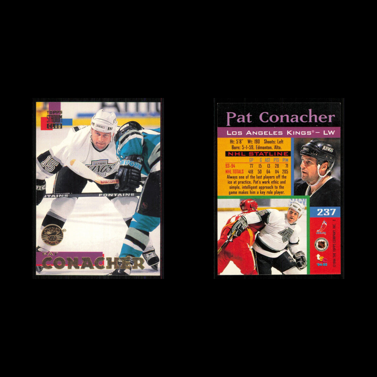 Pat Conacher #237 1994 Topps Stadium Club Super Teams Stanley Cup Collection NHL
