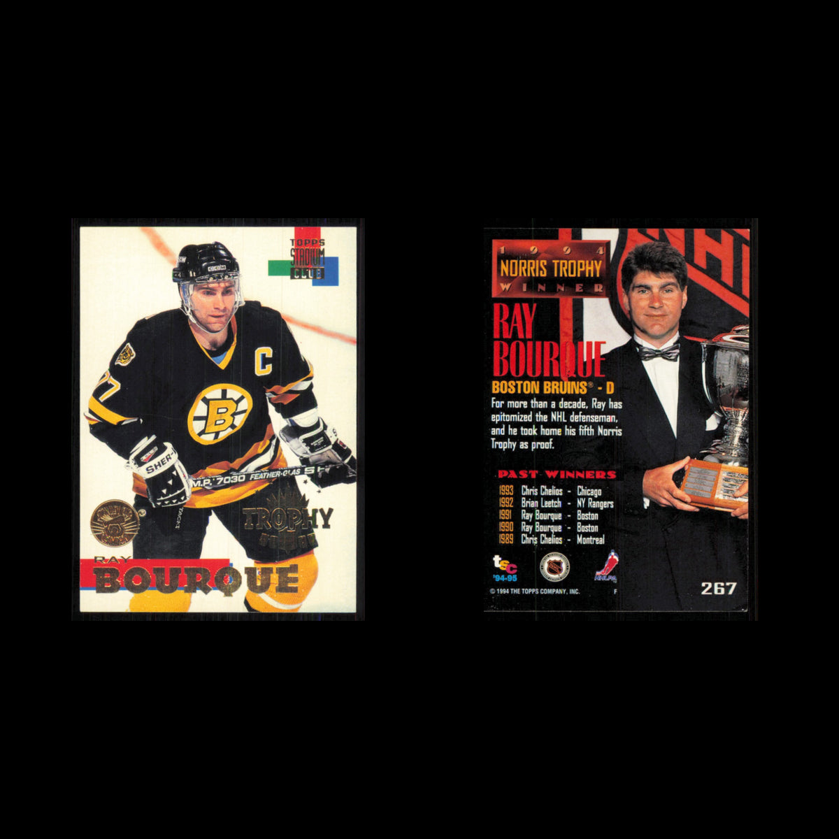 Ray Bourque #267 1994 Topps Stadium Club Super Teams Stanley Cup Collection Card