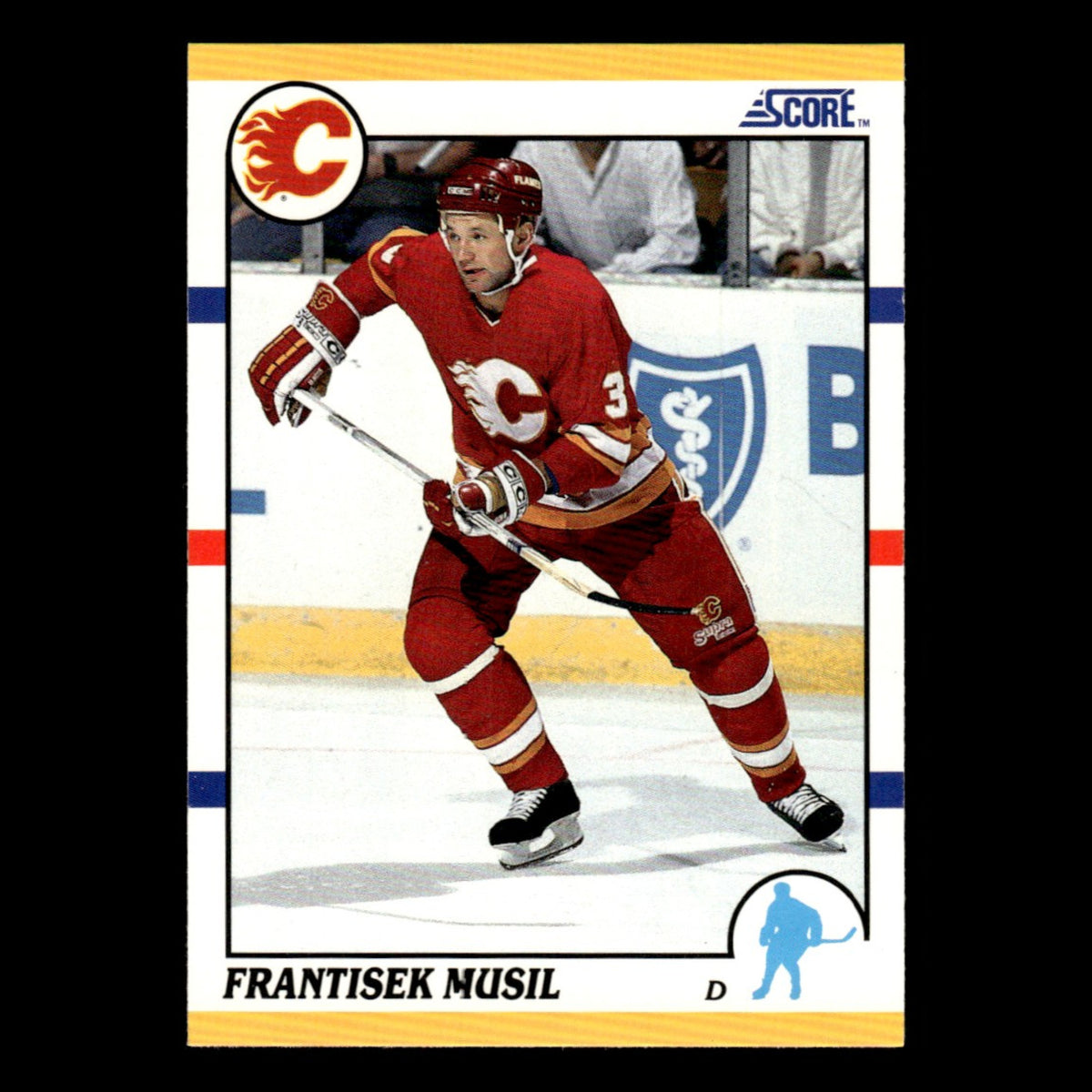 Frank Musil #19T 1990 Score Rookie and Traded Calgary Flames Hockey Card NHL NM