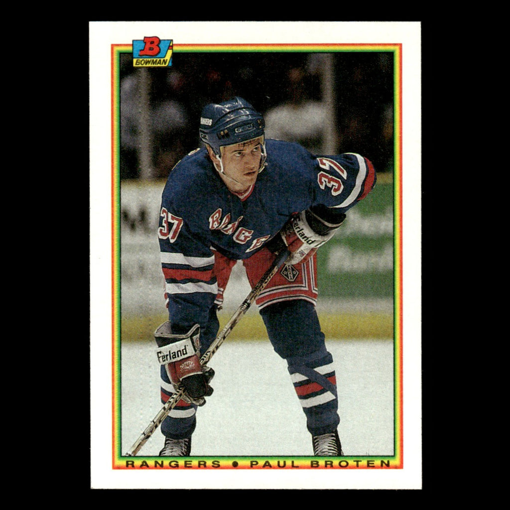 Paul Broten #224 1990 Bowman New York Rangers Hockey Card NHL NM