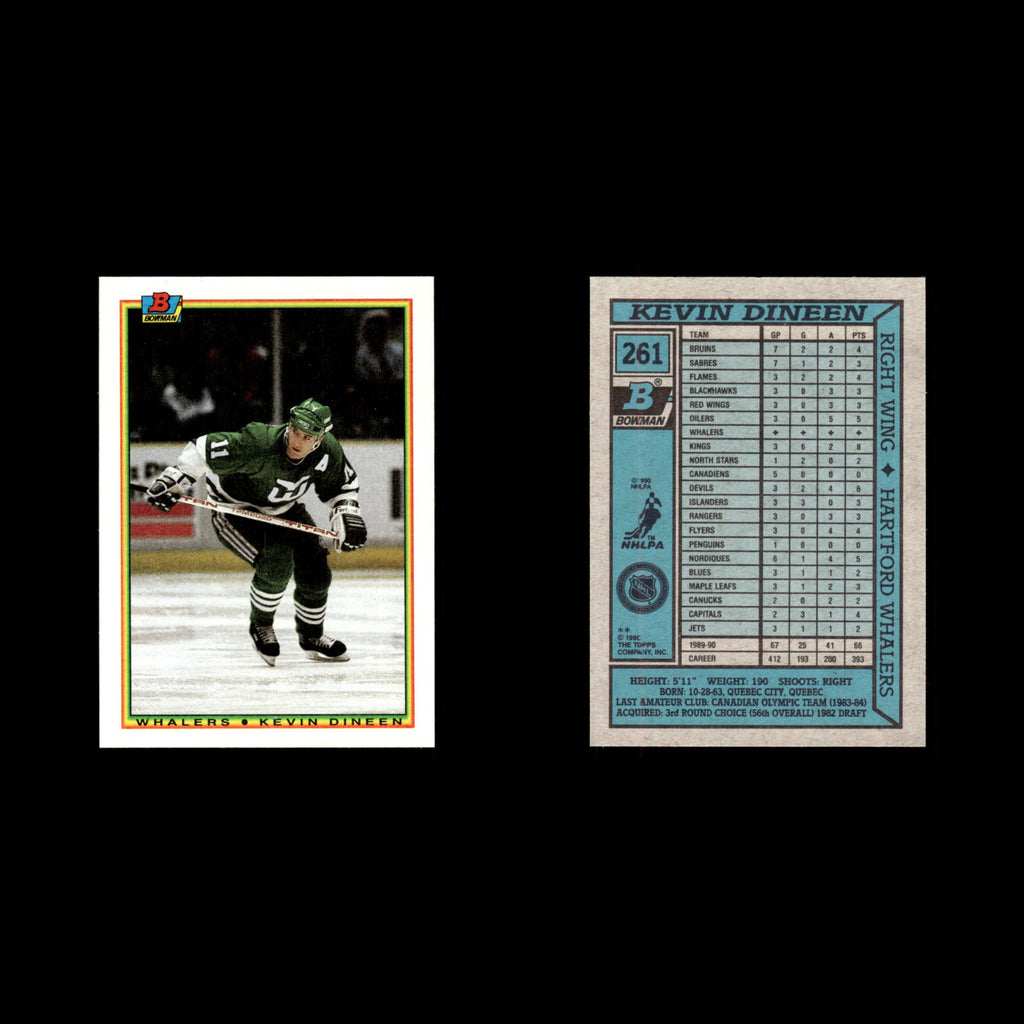 Kevin Dineen #261 1990 Bowman Hartford Whalers Hockey Card NHL NM
