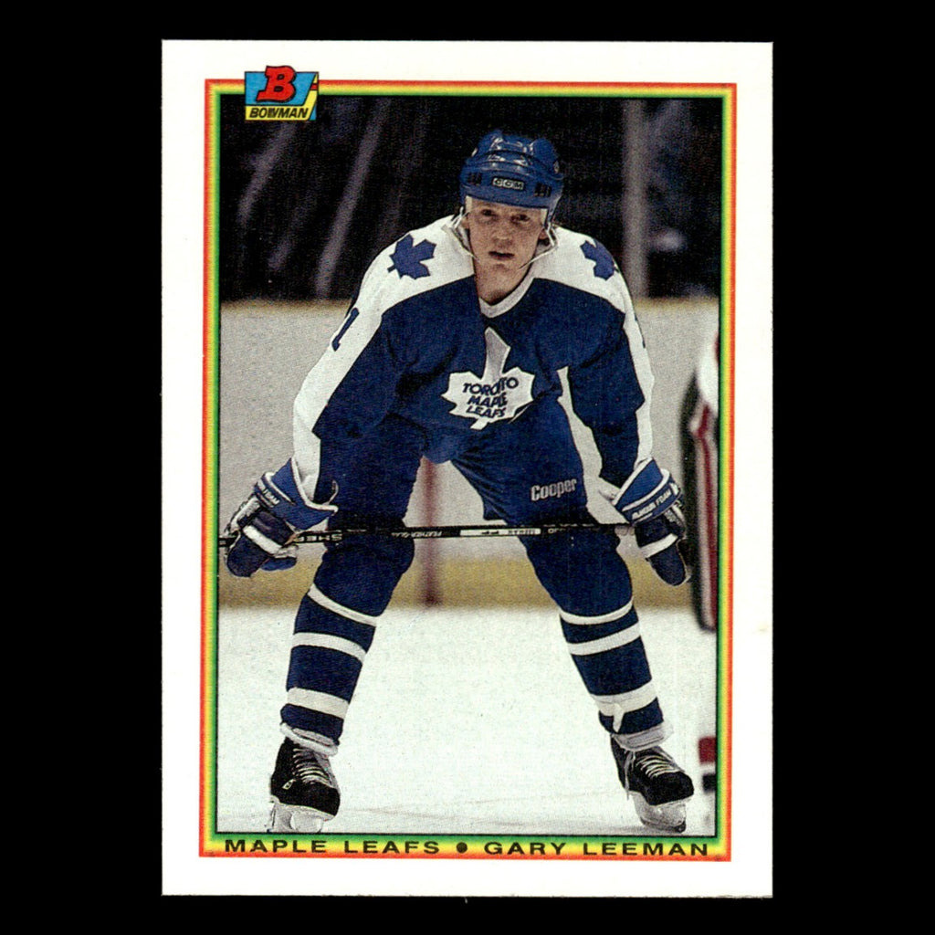Gary Leeman #155 1990 Bowman Toronto Maple Leafs Hockey Card NHL NM