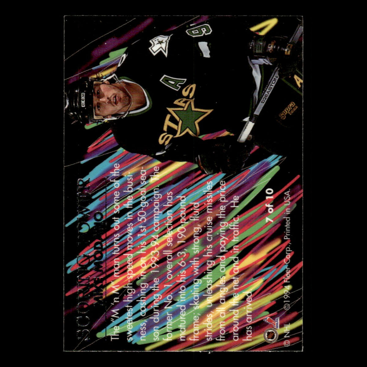 Mike Modano #7 1994 Flair Dallas Stars Hockey Card NHL NM