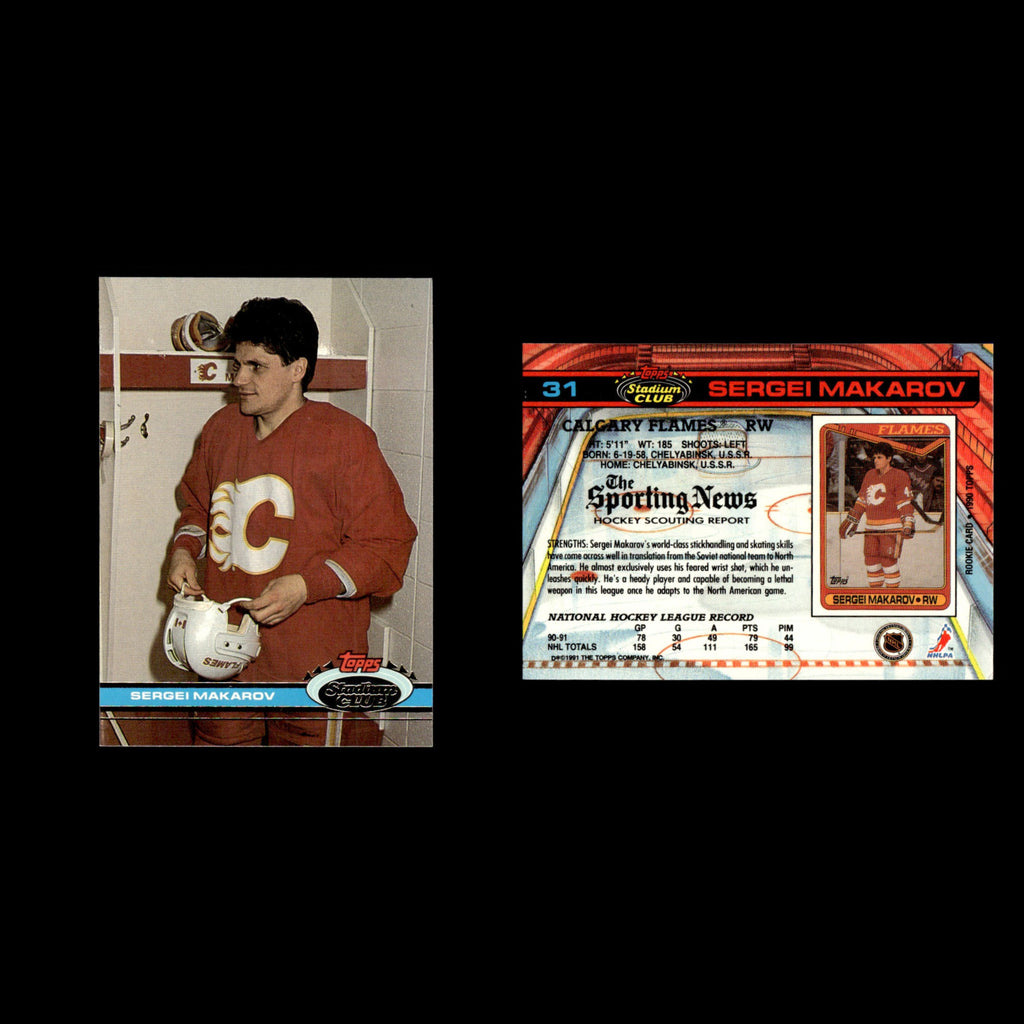 Sergei Makarov #31 1991 Stadium Club Calgary Flames Hockey Card NHL NM