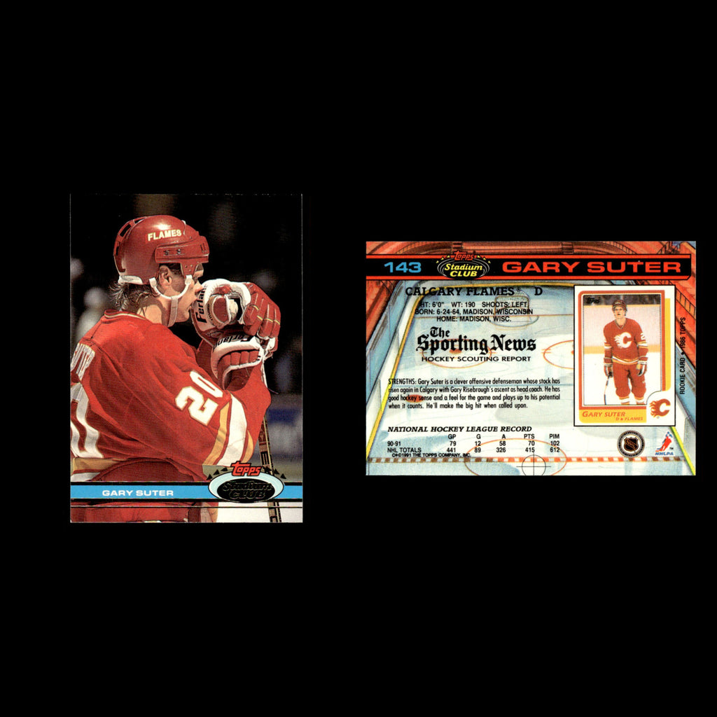 Gary Suter #143 1991 Stadium Club Calgary Flames Hockey Card NHL NM