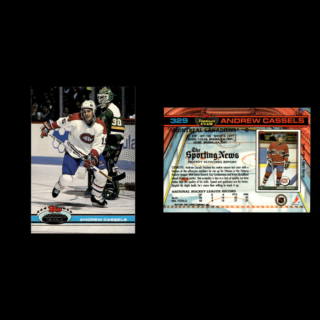 Andrew Cassels #329 1991 Stadium Club Montreal Canadiens Hockey Card NHL NM