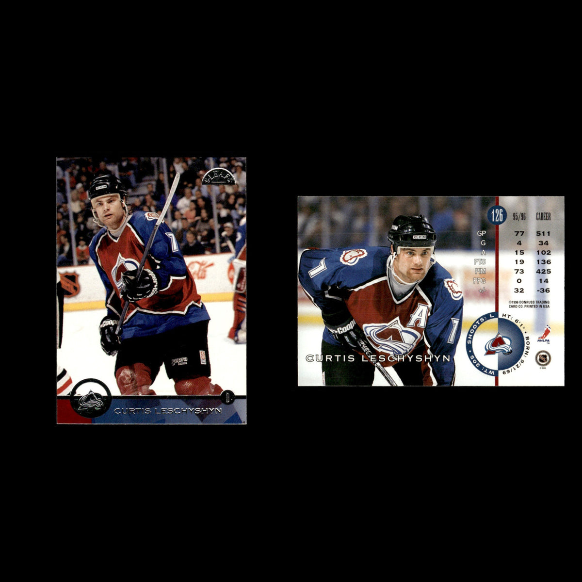 Curtis Leschyshyn #126 1996 Leaf Colorado Avalanche Hockey Card NHL NM