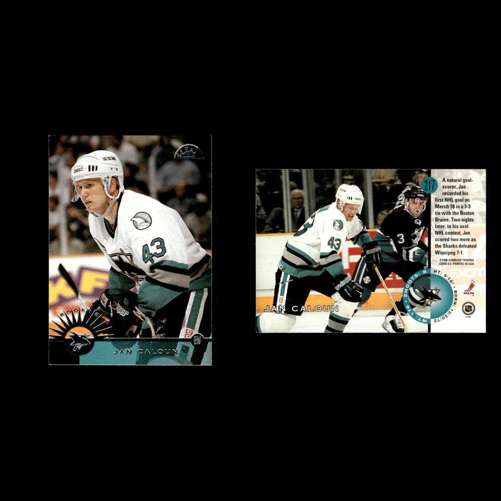 Jan Caloun Rookie #217 1996 Leaf San Jose Sharks Hockey Card NHL NM