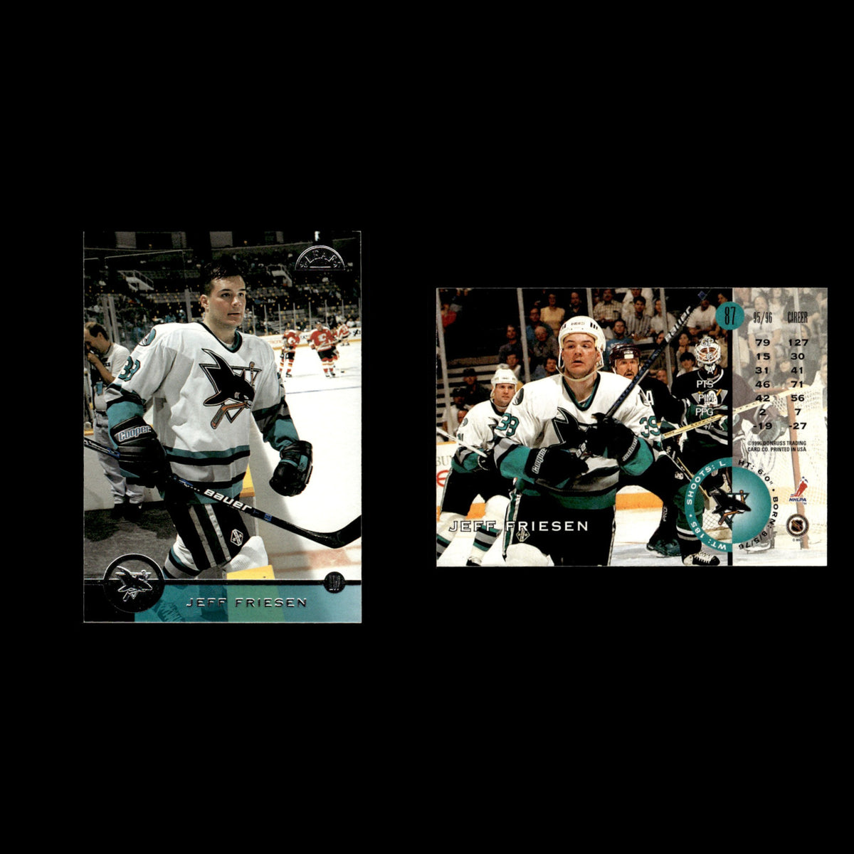 Jeff Friesen #87 1996 Leaf San Jose Sharks Hockey Card NHL NM