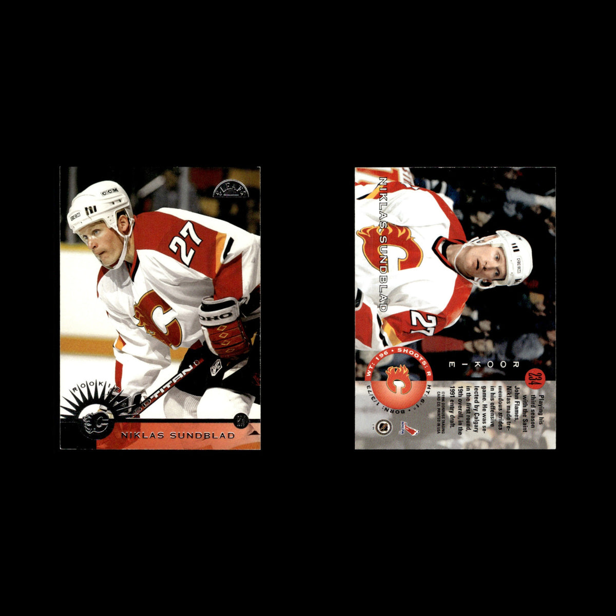 Niklas Sundblad #234 1996 Leaf Calgary Flames Hockey Card NHL NM