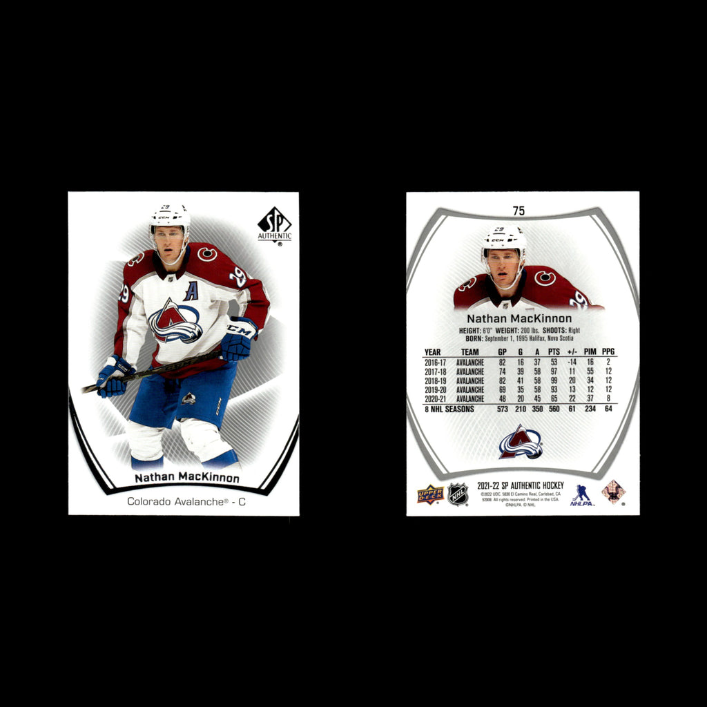 Nathan MacKinnon #75.0 2021 Upper Deck SP Authentic Colorado Avalanche Hockey NM