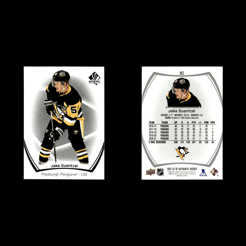 Jake Guentzel #90.0 2021 Upper Deck SP Authentic Pittsburgh Penguins Hockey Card