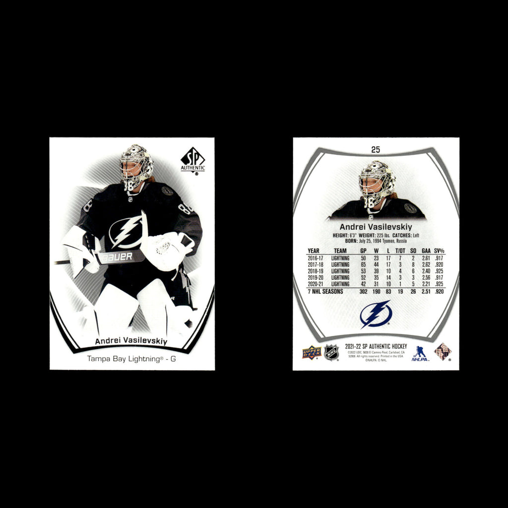 Andrei Vasilevskiy #25.0 2021 Upper Deck SP Authentic Tampa Bay Lightning Hockey