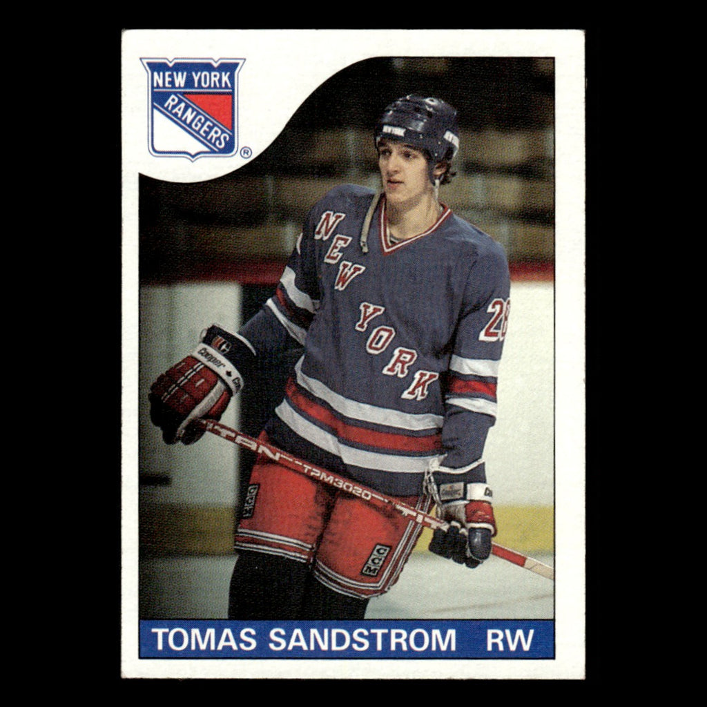 Tomas Sandstrom Rookie #123 1985 Topps New York Rangers Hockey Card NHL NM