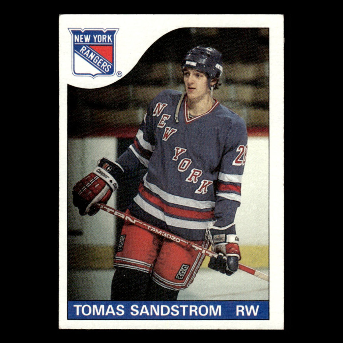Tomas Sandstrom Rookie #123 1985 Topps New York Rangers Hockey Card NHL NM