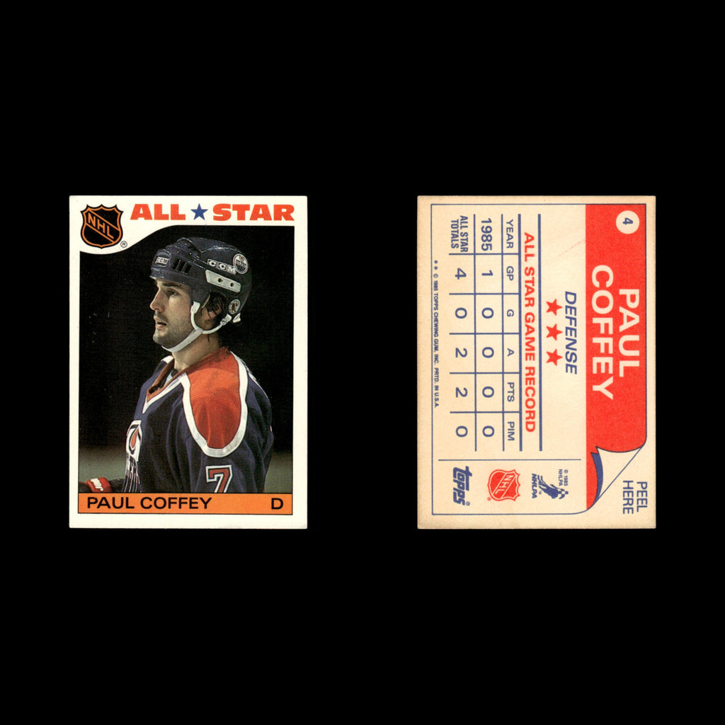 Paul Coffey #4 1985 Topps Sticker Inserts Edmonton Oilers Hockey Card NHL NM