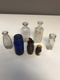 BROWN VINTAGE/ANTIQUE APOTHECRACY GLASS BOTTLES lot of 7
