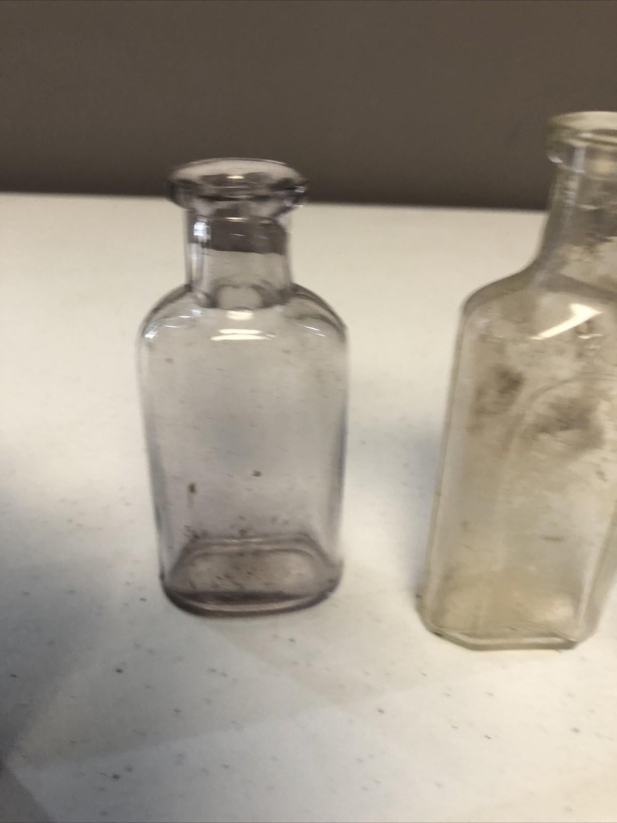 BROWN VINTAGE/ANTIQUE APOTHECRACY GLASS BOTTLES lot of 7