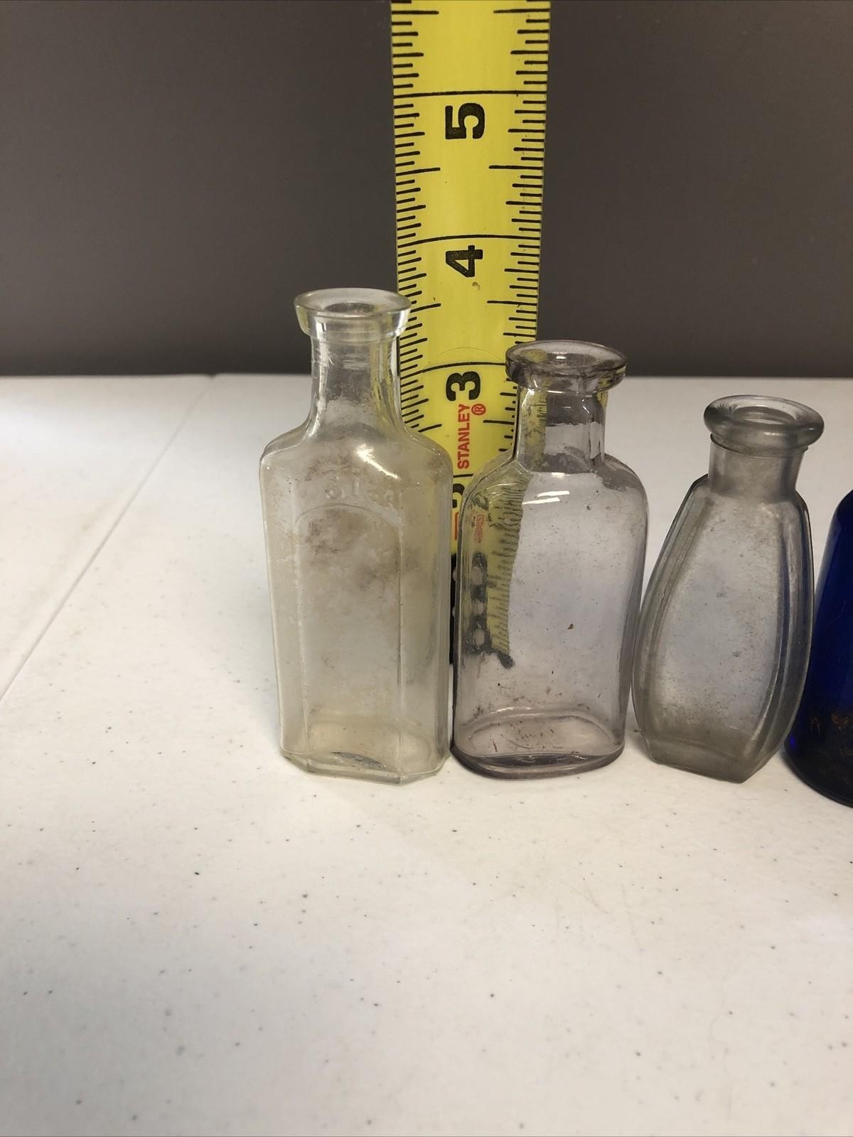 BROWN VINTAGE/ANTIQUE APOTHECRACY GLASS BOTTLES lot of 7