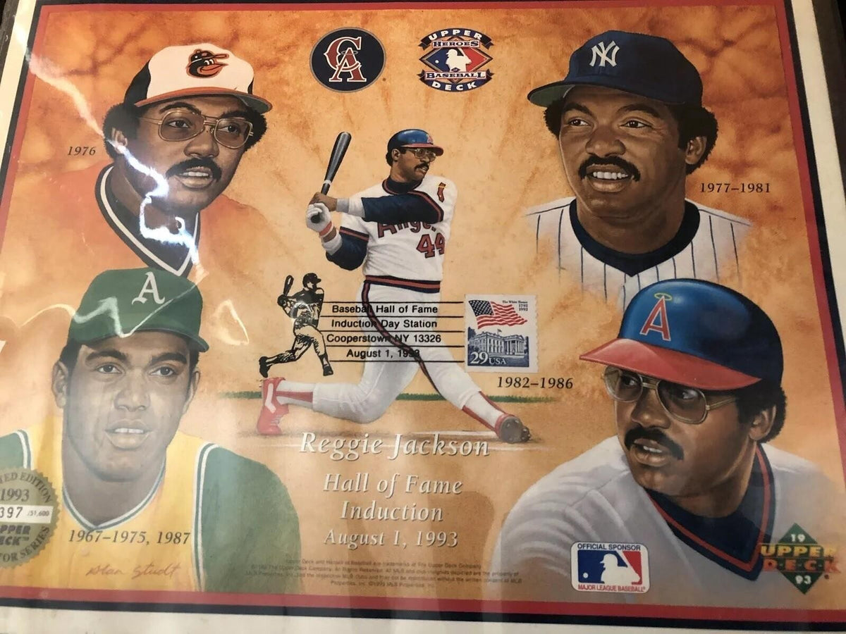 1993 UPPER DECK HEROES OF BASEBALL SHEET CALIFORNIA ANGELS REGGIE JACKSON #1,397