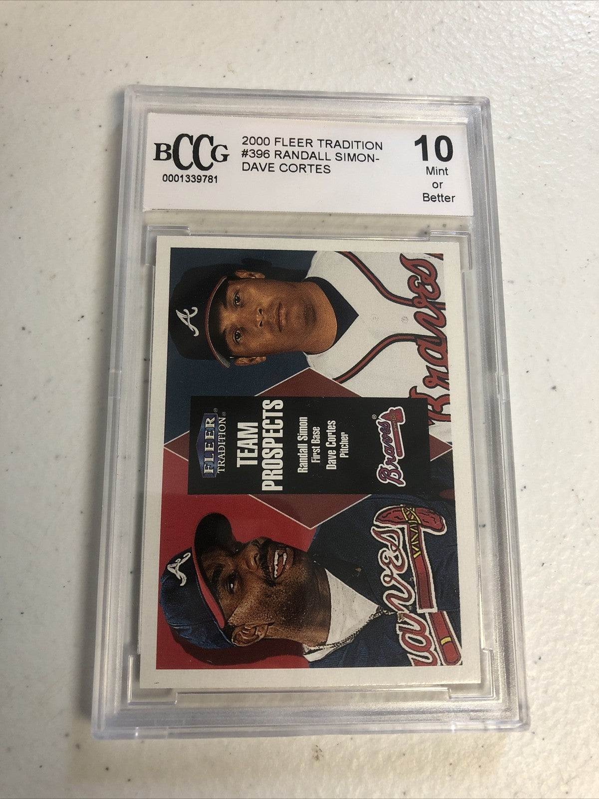 2000 Fleer Tradition Team Prospects Randall Simon Dave Cortes #396 RC BCCG 10