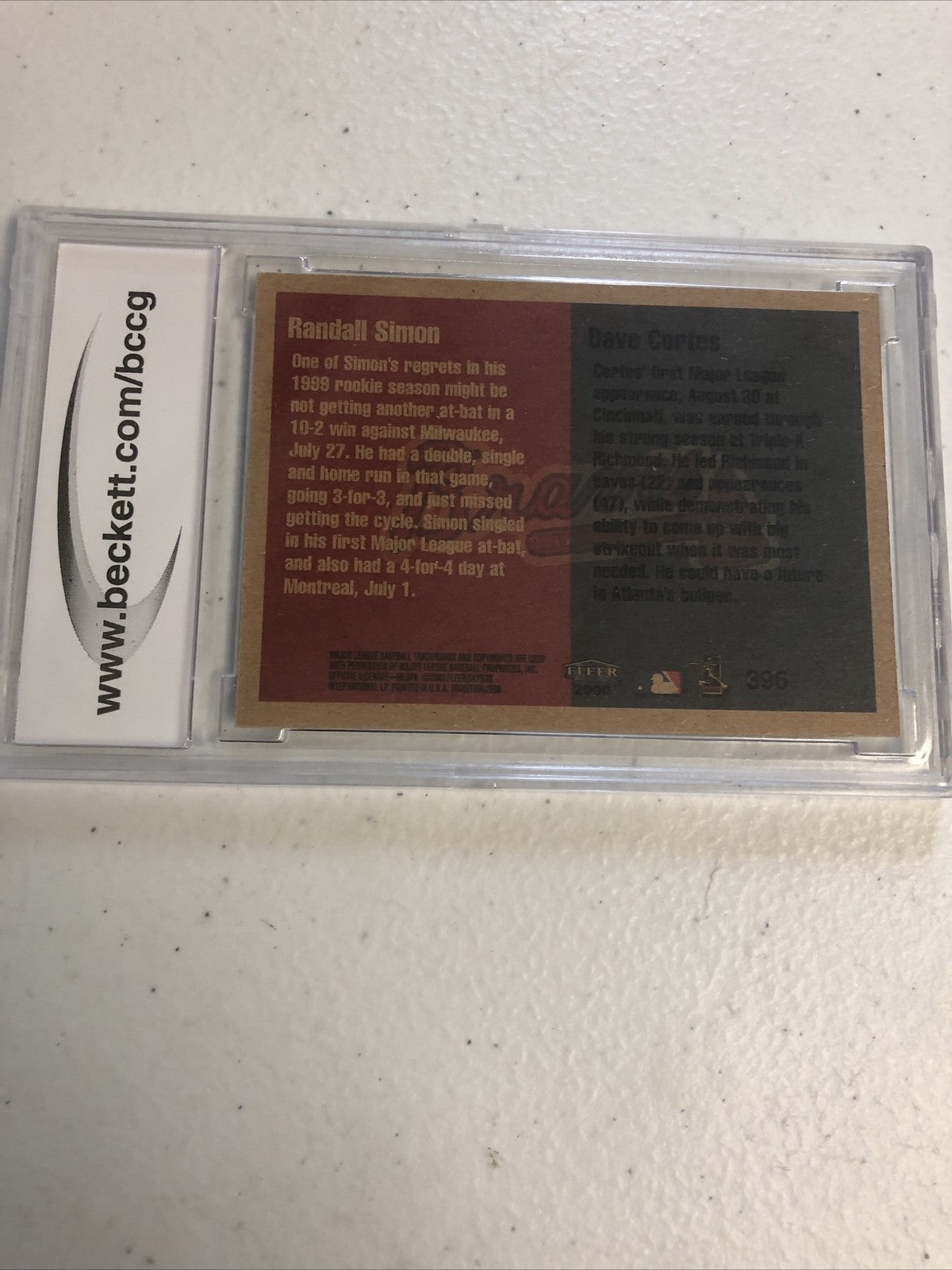 2000 Fleer Tradition Team Prospects Randall Simon Dave Cortes #396 RC BCCG 10