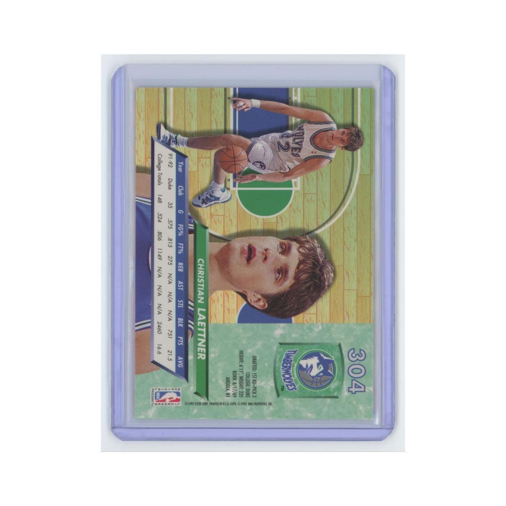 Christian Laettner Rookie 1992 Fleer Ultra #304 Minnesota Timberwolves NM