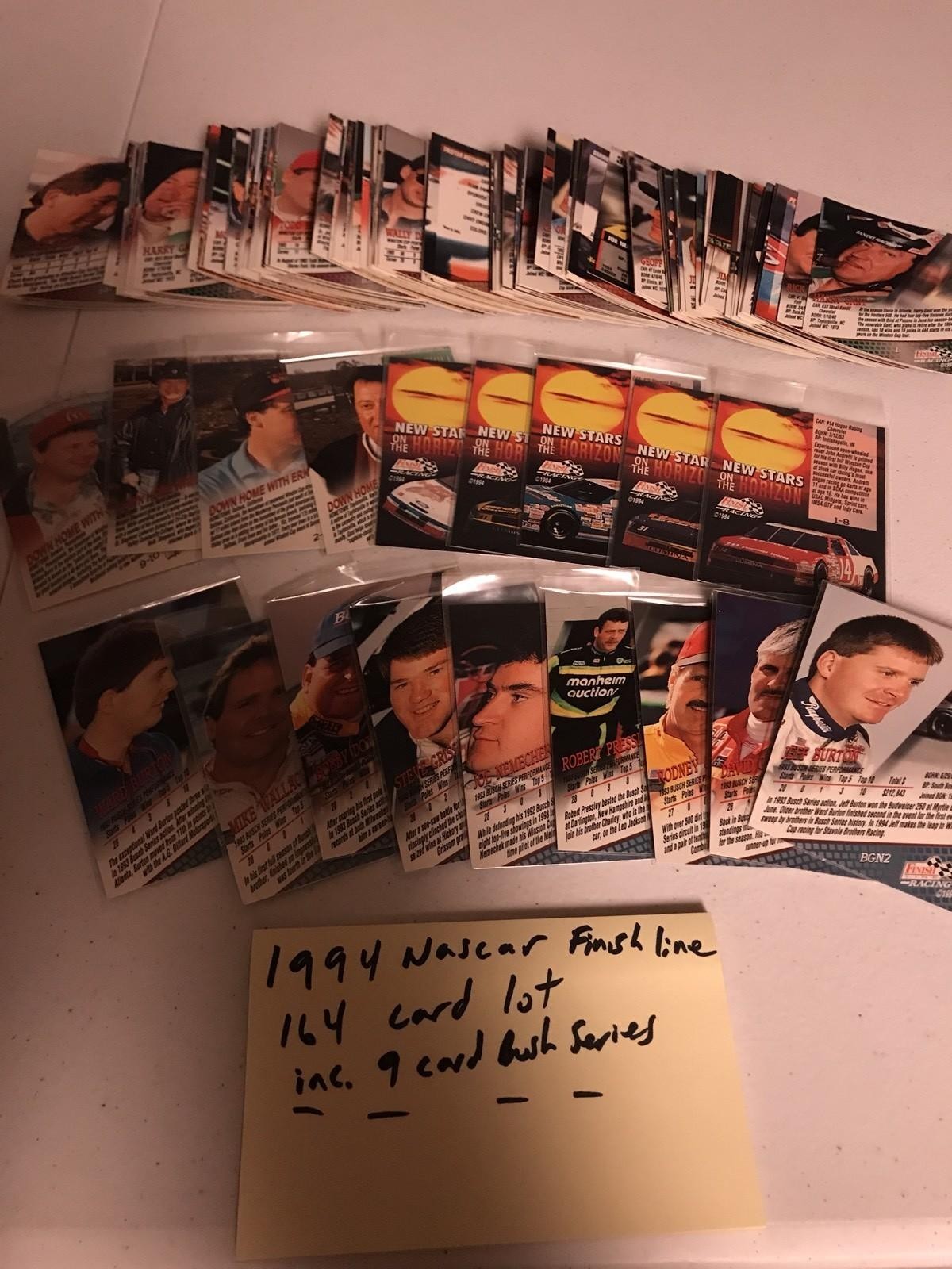 1994 NASCAR FINISH LINE 164 CARD LOT INCLUDING 9 SPECIAL BUSCH SERIES CARDS