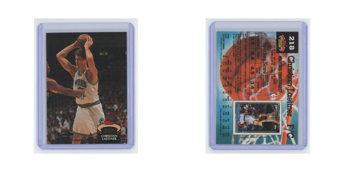 Christian Laettner Rookie 1992 Stadium Club #218 Minnesota Timberwolves NM