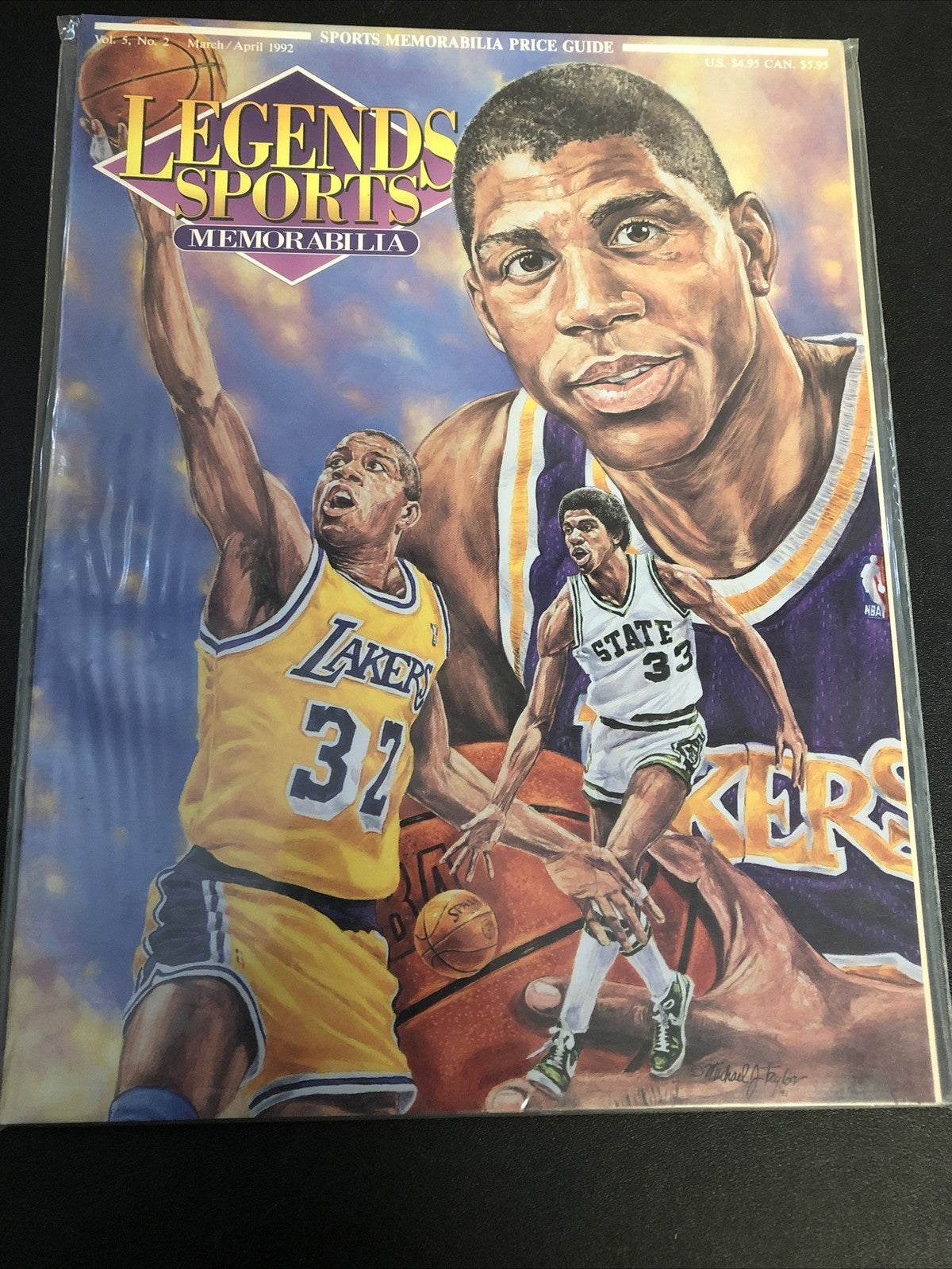 PLASTIC 92’ LEGENDS SPORTS MEMORABILIA MAGAZINE.VOL-5 #2 MAR/APR JOHNSON