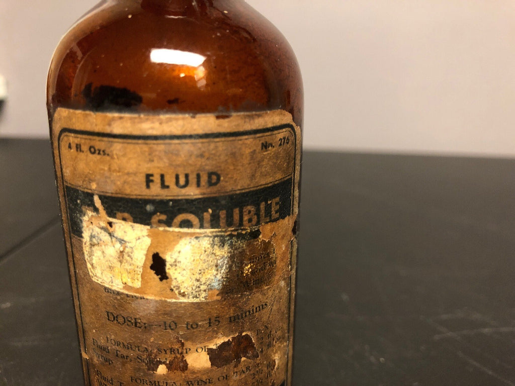ANTIQUE BROWN SHARP & DOHME APOTHECRACY TAR SOLUBLE BOTTLE