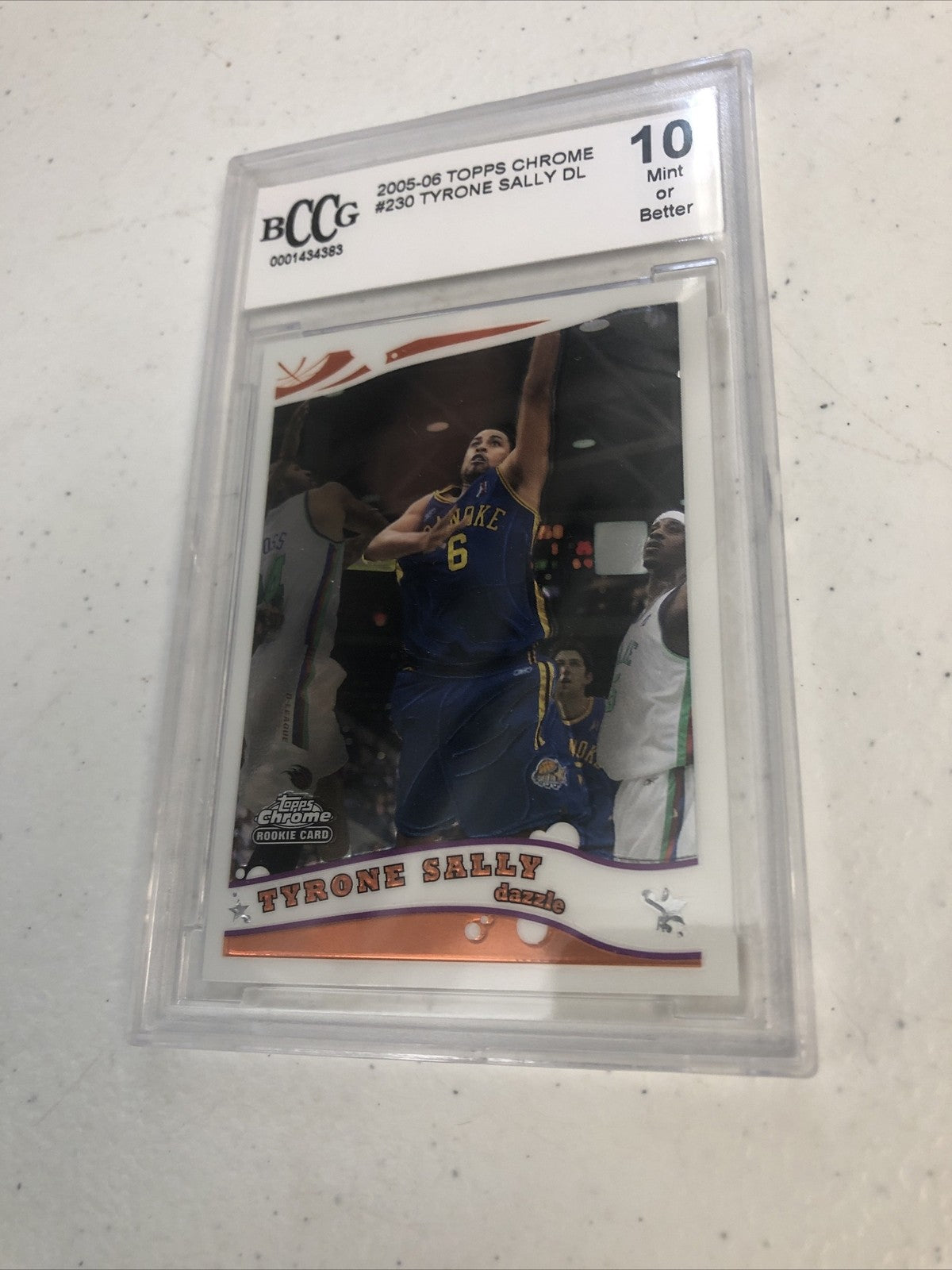 2005/06 Topps Chrome #230 Tyrone Sally Rookie BCCG Graded 10 West Virginia
