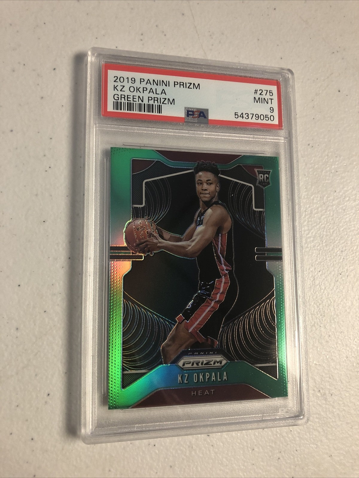 KZ Okpala 2019 Panini Prizm Green Prizm Rookie RC 275 PSA Graded 9 MINT Heat