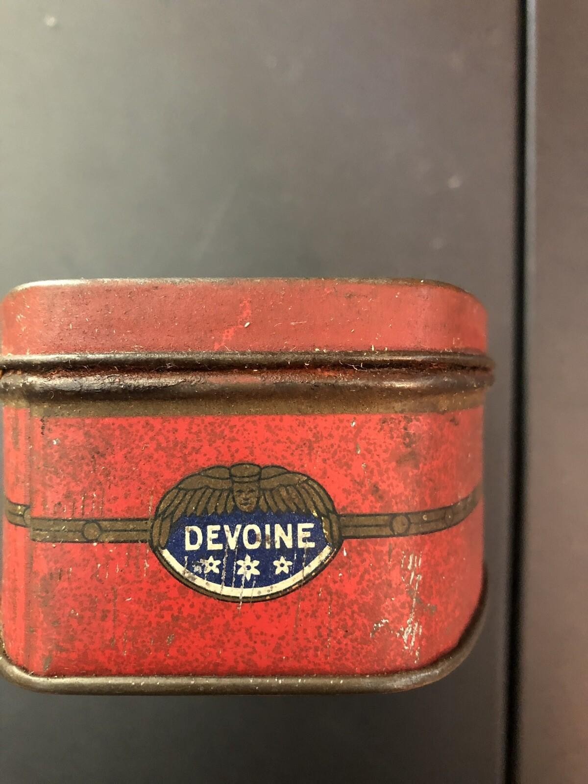 INTAGE ANTIQUE DEVOINE ,MAVIS CHOCOLATS “FRENCH FORMULA” ORIGINAL TIN