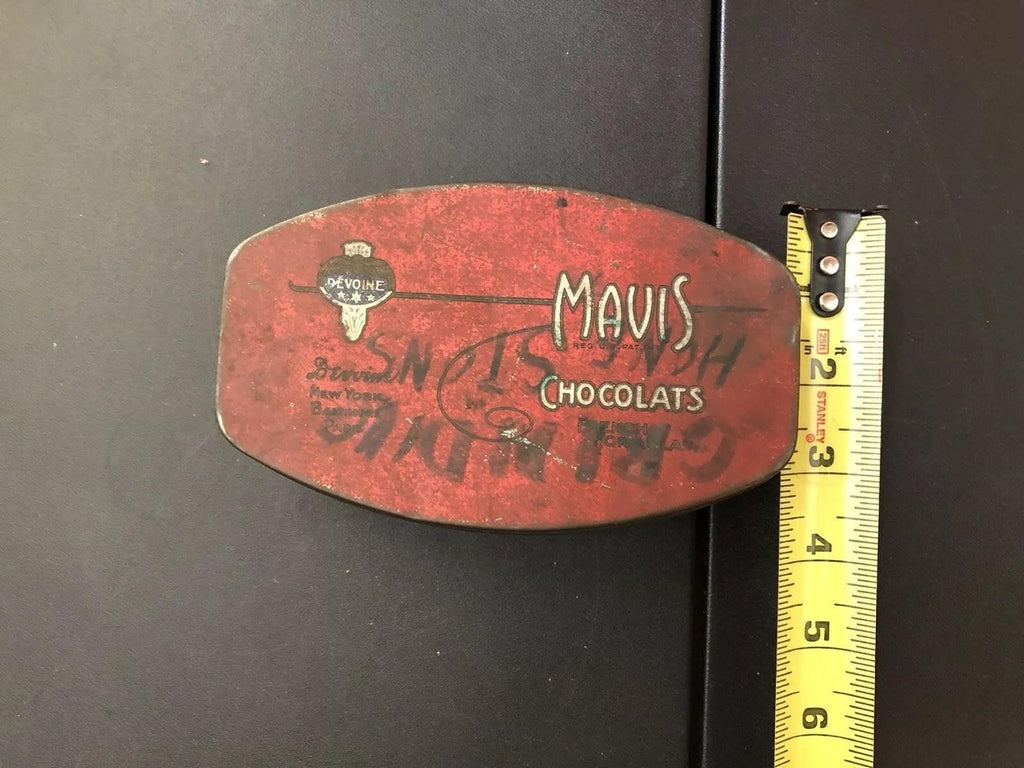 INTAGE ANTIQUE DEVOINE ,MAVIS CHOCOLATS “FRENCH FORMULA” ORIGINAL TIN