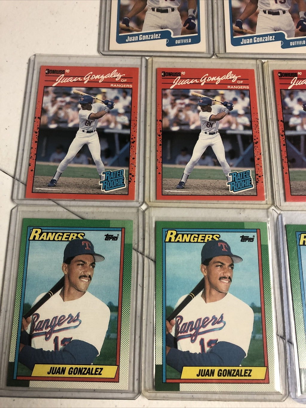 Juan Gonzalez Rookie Card lot Texas Rangers 21 ct