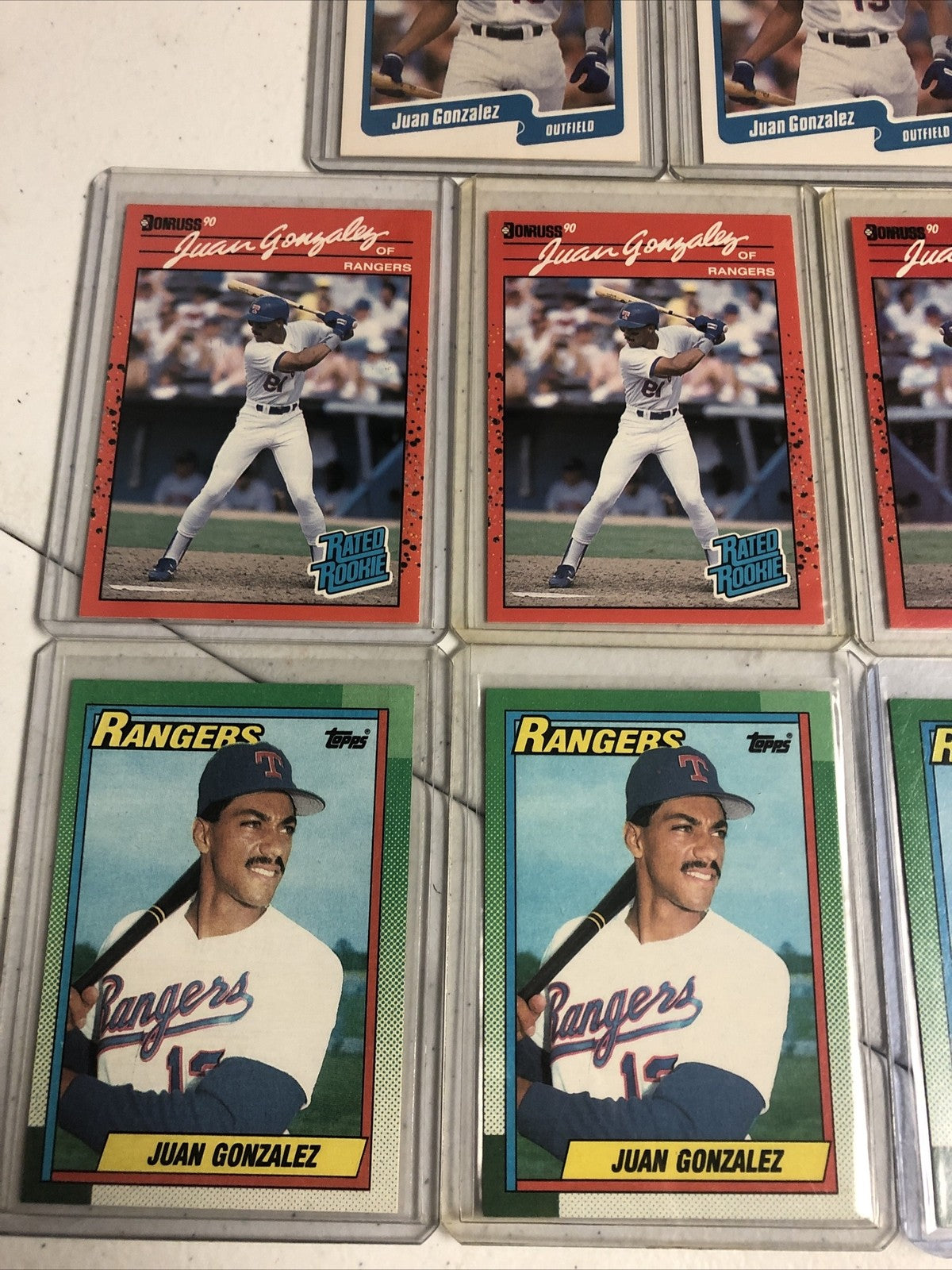 Juan Gonzalez Rookie Card lot Texas Rangers 21 ct