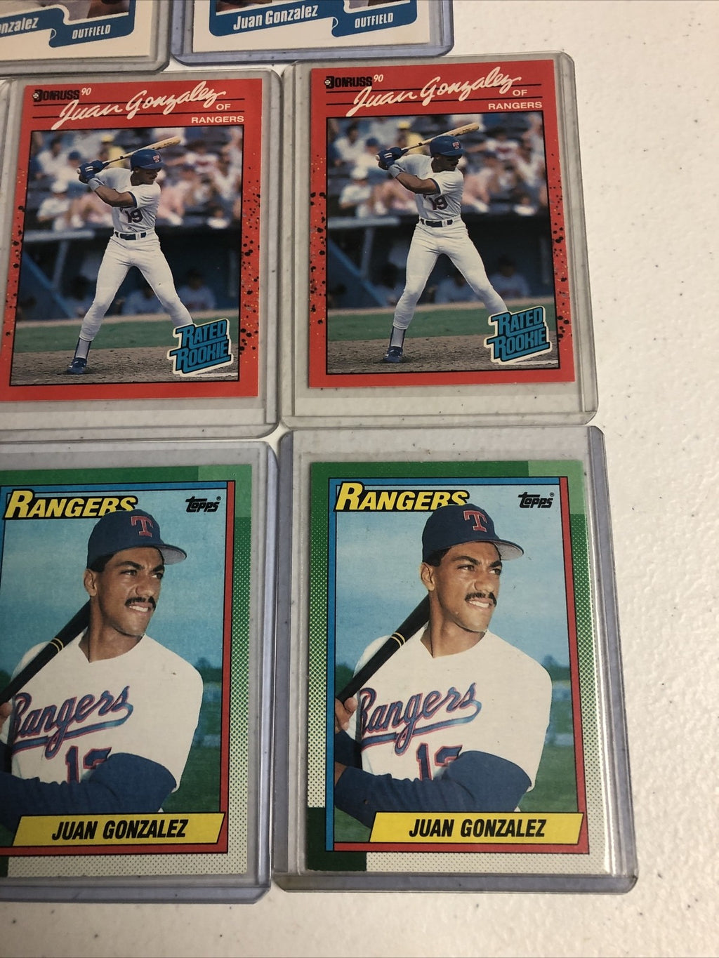 Juan Gonzalez Rookie Card lot Texas Rangers 21 ct