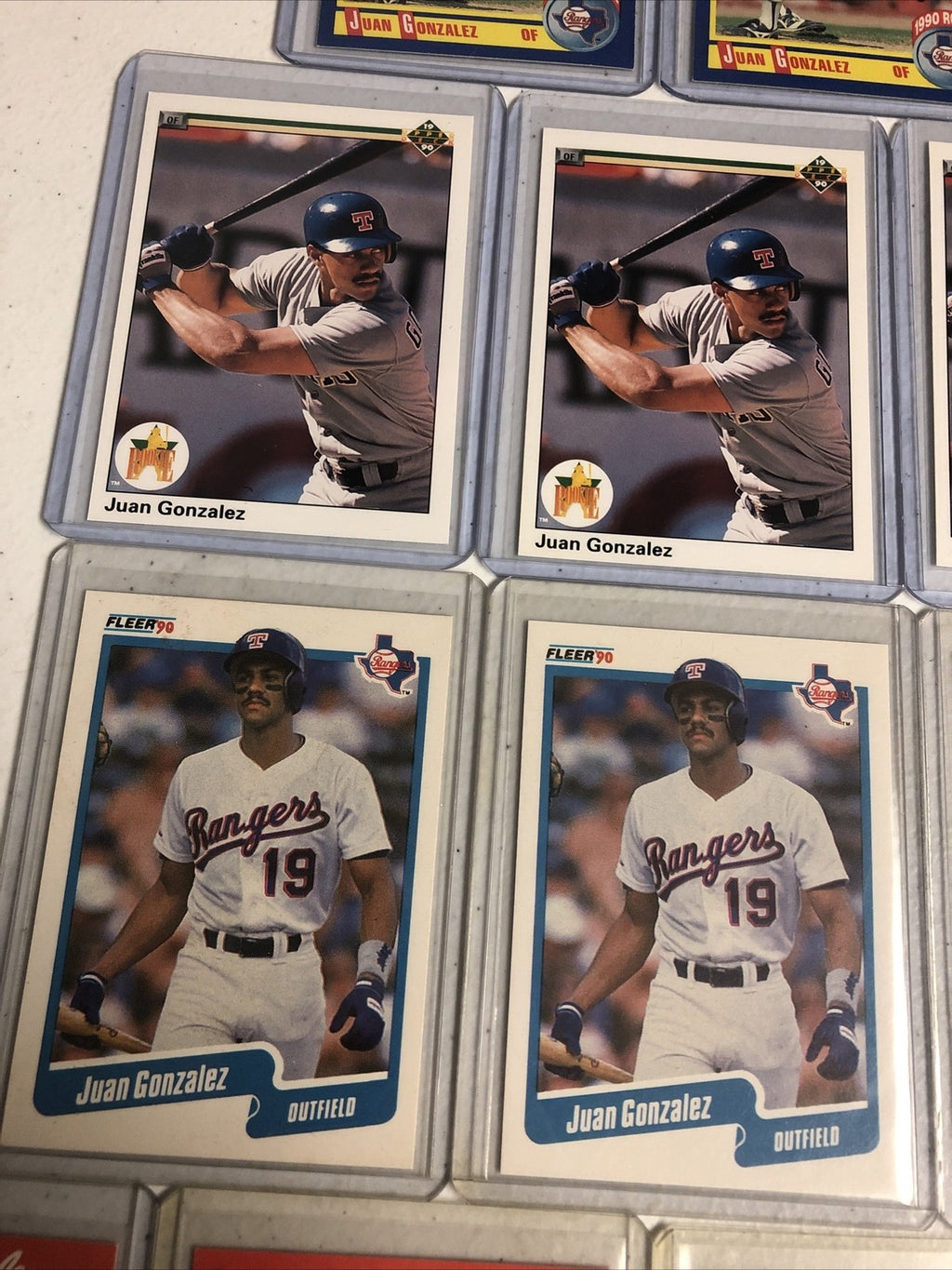 Juan Gonzalez Rookie Card lot Texas Rangers 21 ct