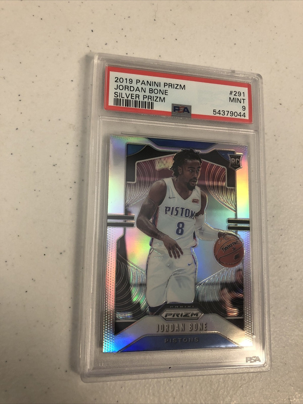 1-2019-20 PANINI PRIZM  #291 JORDAN BONE RC PSA GRADED 9 MINT SILVER PRIZM