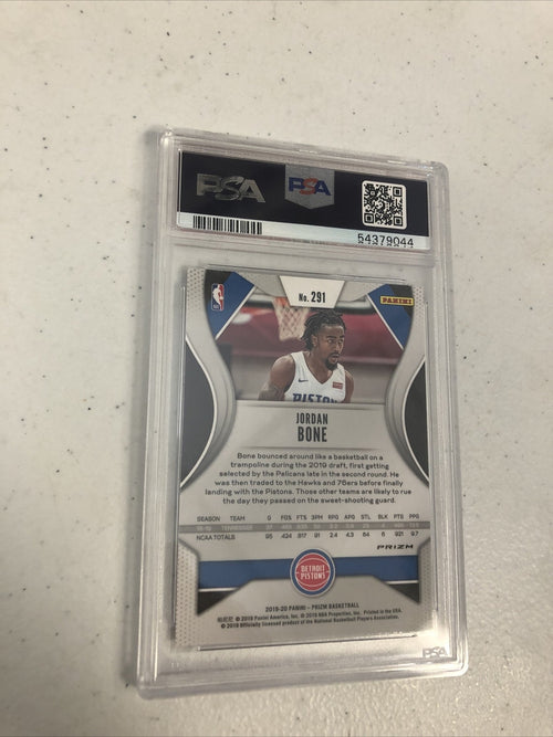 1-2019-20 PANINI PRIZM  #291 JORDAN BONE RC PSA GRADED 9 MINT SILVER PRIZM