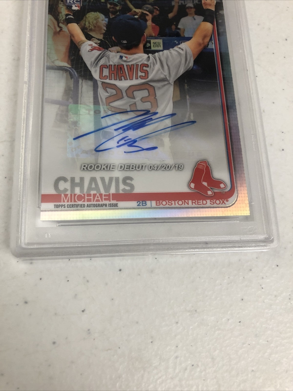 Michael Chavis 2019 Topps Chrome Update Rookie Debut Auto-Pop 21 PSA Gem Mint 10