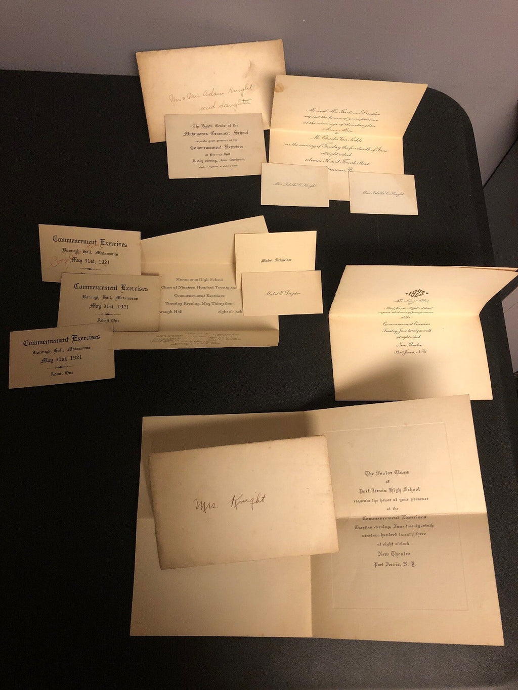 VINTAGE GRAMMAR  & HIGH SCHOOL COMMENCEMENT LETTERS: 1920,21,22,23