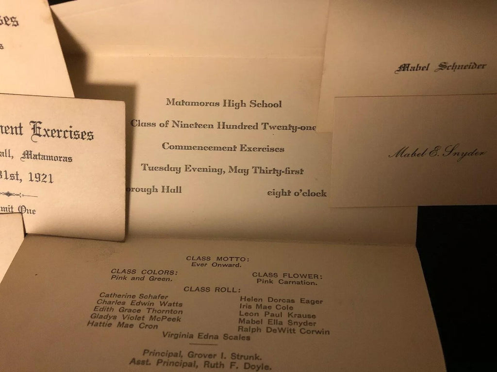 VINTAGE GRAMMAR  & HIGH SCHOOL COMMENCEMENT LETTERS: 1920,21,22,23