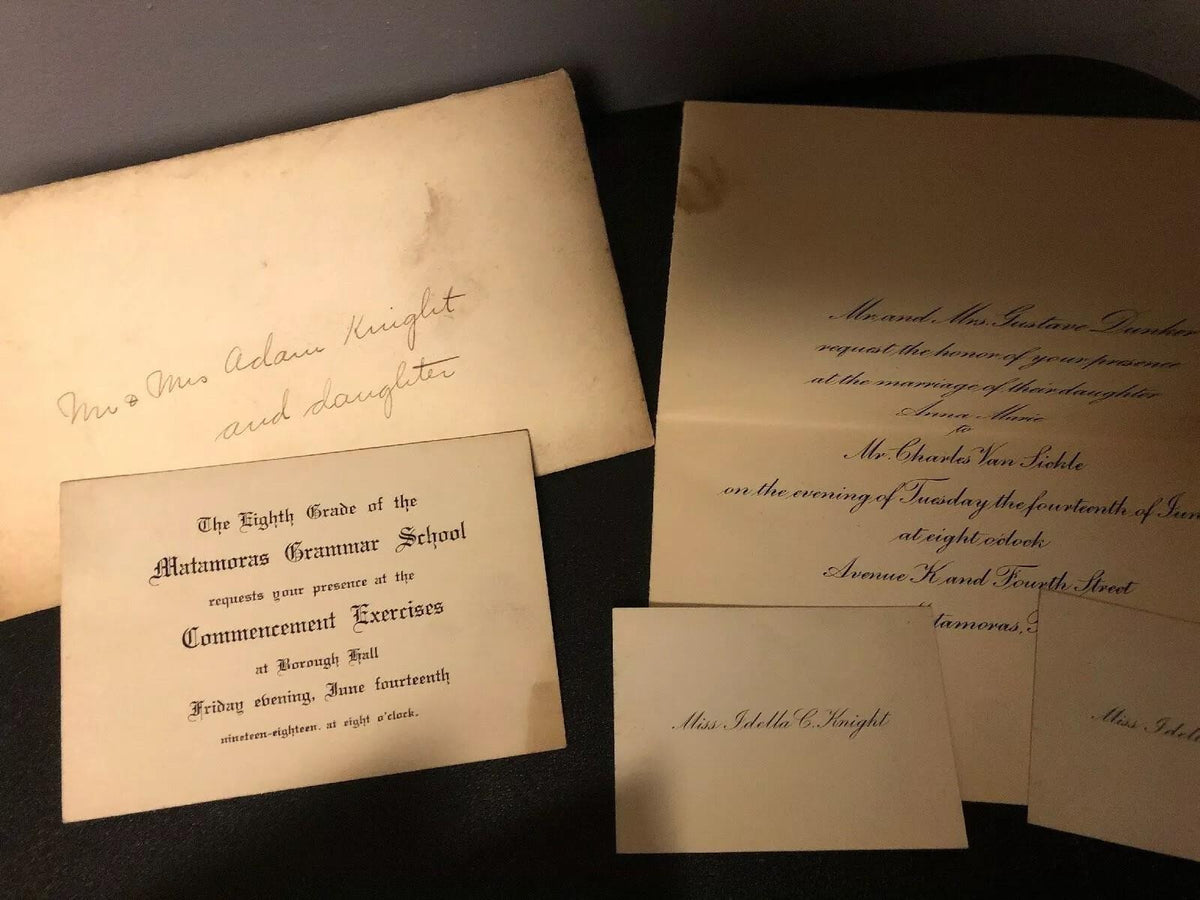 VINTAGE GRAMMAR  & HIGH SCHOOL COMMENCEMENT LETTERS: 1920,21,22,23