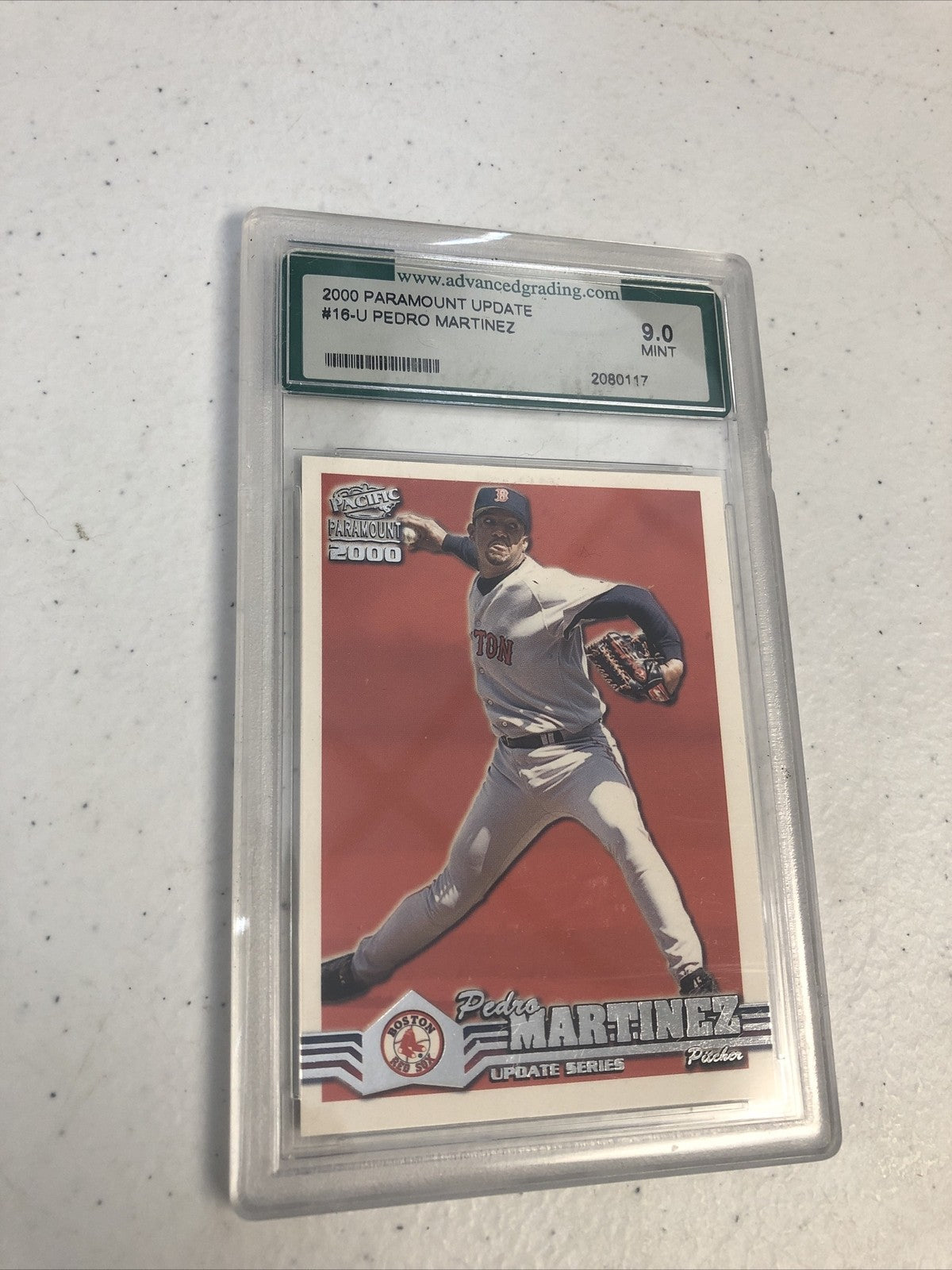 1-2000 Pacific Paramount Update Pedro Martinez #16-U HOF AGS Graded Mint 9