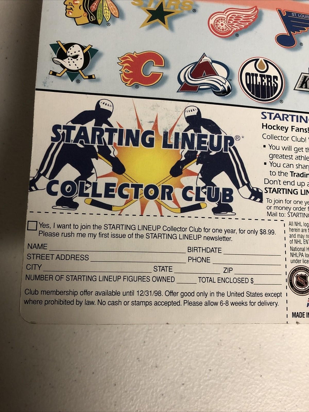 1997 KENNER STARTING LINE UP WAYNE GRETZKY FIGURINE NY RANGERS