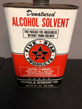 ANTIQUE FIVE STAR PRODUCTS DENATURED ALCOHOL SOLVENT EMPTY CAN