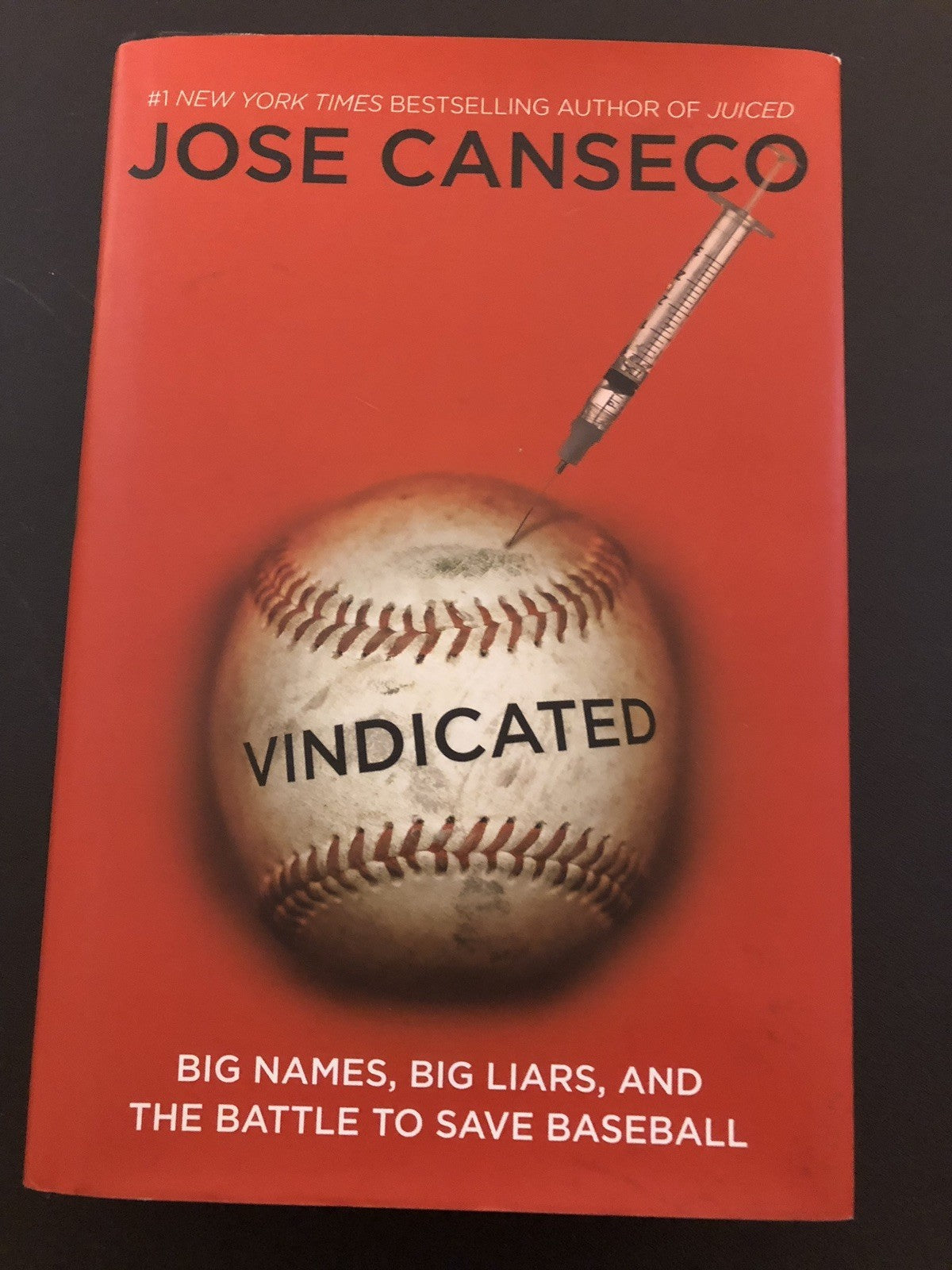 SIGNED 2008 JOSE CANSECO VINDICATED HARDCOVER BOOK