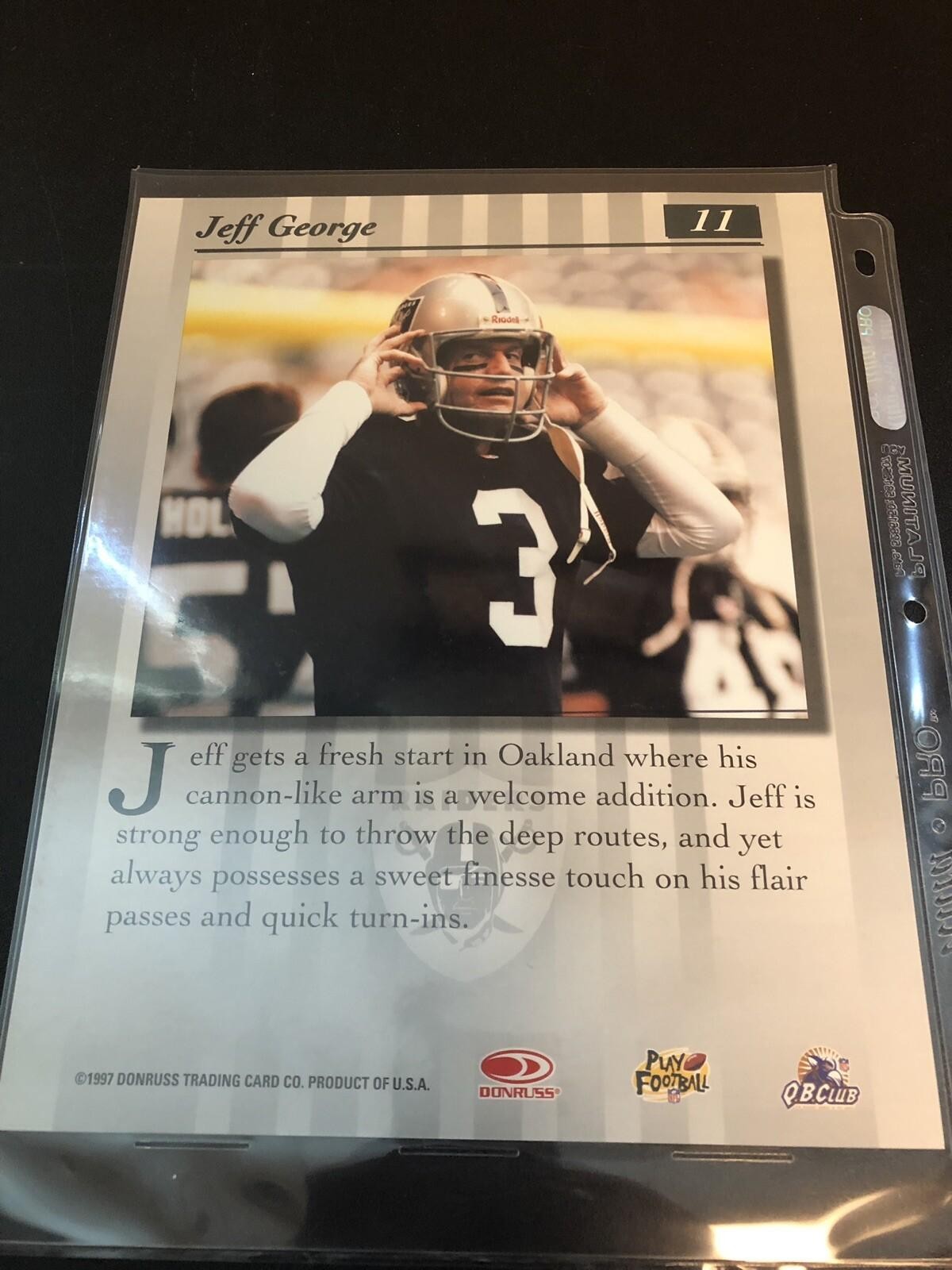 1997 DONRUSS STUDIO #11 JEFF GEORGE 8X10 PORTRAIT